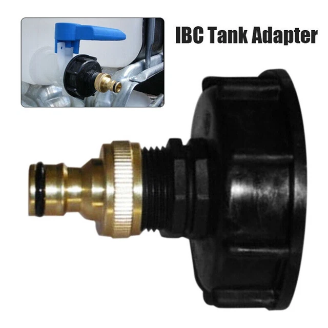Set di 3 adattatori per serbatoio IBC S60 x 6 - Connettore a T per collegamento tubo dell'acqua