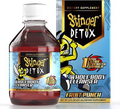 Limpiador de cuerpo entero Stinger Detox 1 hora bebida de fuerza extra ponche de frutas 8 fl oz