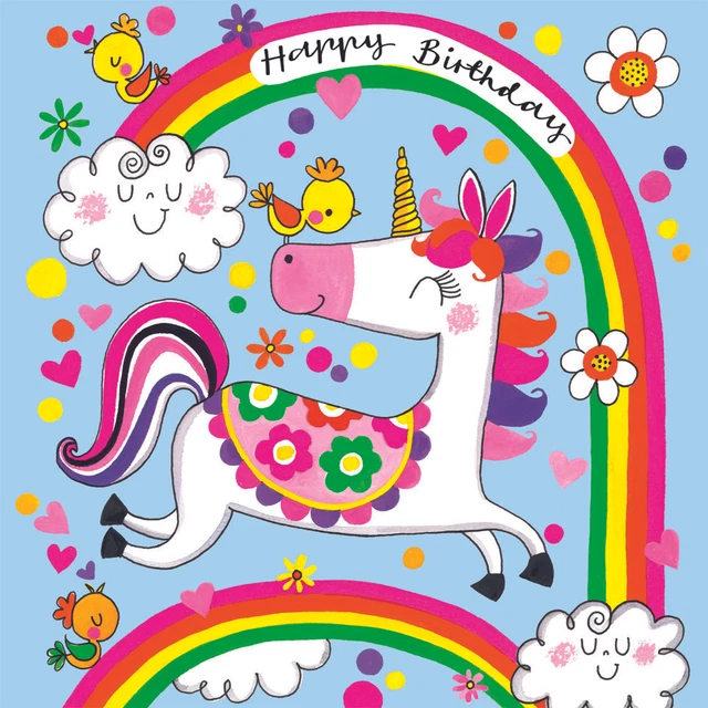 UK Greetings Einhorn Geburtstagskarte – Mit Einhorn-Namen, Für Mädchen, 12,7x17,8 Cm, Inkl. Umschlag