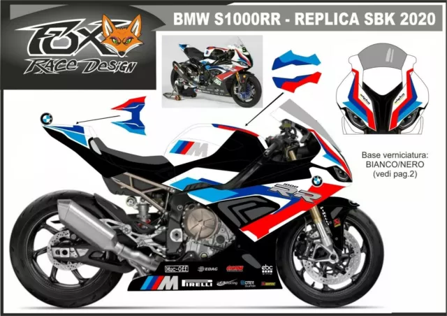 ADESIVI stickers moto KIT per BMW S1000RR 2019 replica SBK 2020 M motorsport