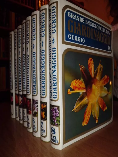 Grande Enciclopedia del Giardinaggio - 8 volumi  Curcio Editore 1975. Come nuova