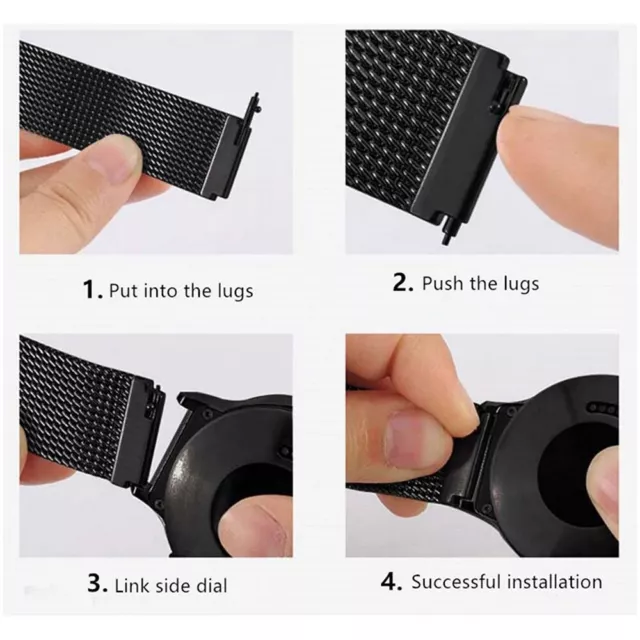 2Pack For Samsung Galaxy Watch 42mm 46MM Milanese Loop Magnetic watch Band Strap 3