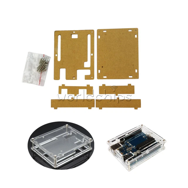 CLEAR ACRYLIC BOX Enclosure Transparent Case Shell F Arduino Uno R3 ...