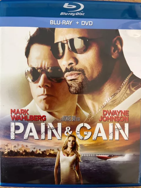 PAIN & GAIN (2013) - BLURAY/DVD Combo Mark Wahlberg AS NEW!  US All Region