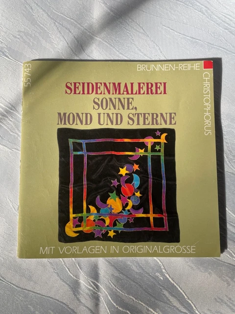 Seidenmalerei Sonne Mond Sterne Kerstin Okrongli Brunnen-Reihe 55743 & Vorlagen