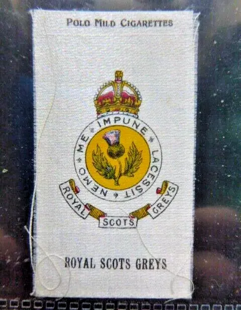 Murray Ww1 Silk 1915 "Regimental Badges" Royal Scots Greys 'Scarce' Polo Mild
