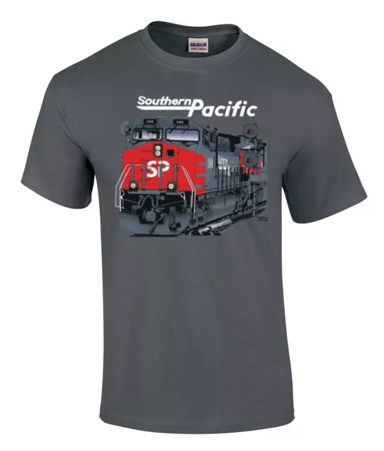 Men & Kid Tee Southern Pacific AC4400 Train T-Shirt 100% Cotton Charcoal[20002c]