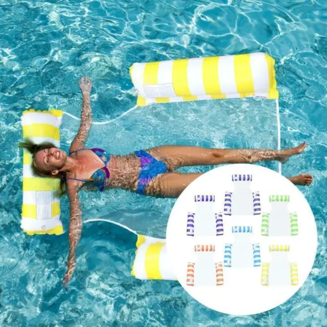 Swimming Floating Bed Inflatable Beach Fun Toy with Bottom Mesh Water Float