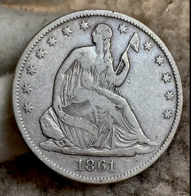 Rare ~ 1861-O CSA Obv. Bisected Date WB-103 ~ Seated Liberty Half Dollar ~ FINE