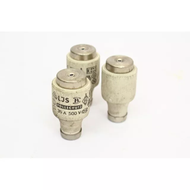 3Pcs VOLLSCHUTZ LJS FUSIBLE 35A 500V Fusible bouteille (B921)