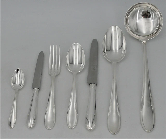 SFAM Art Deco, 62pcs Housewife with Silver Metal Knives, Excellent Condition 2