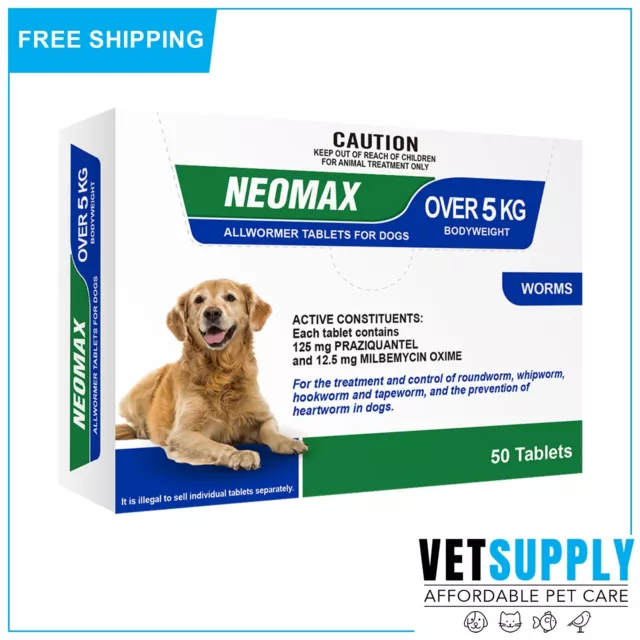 Neomax Allwormer 50 Tablets for Dogs Over 5 Kg