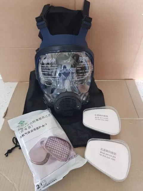 Dawei Full Face Gas Mask Chemical Vapor Paint Spray Respirator With 2 Filters