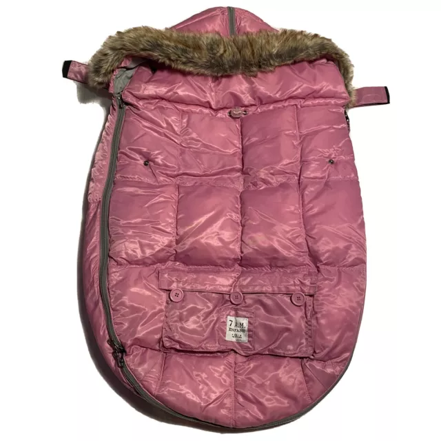 7AM Enfant Le Sac Igloo Lilac Pink Layered Stroller Cover Med 6-18 Months EUC