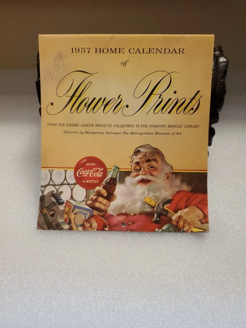 Vintage 1957 Coca-Cola Calendar Santa