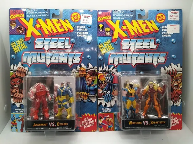 1994 Toybiz Marvel X-Men Steel Mutants Lot Of 2 Juggernaut Vs Cyclops Wolverine