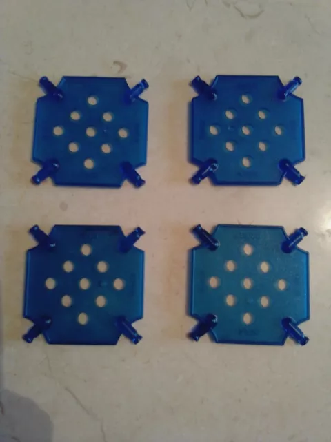 Knex Spare Pieces x 4 Translucent Blue Square Panels 9 Holes