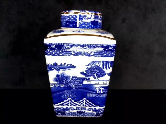 Ringtons Ginger Jar Willow Pattern Blue And White Wade