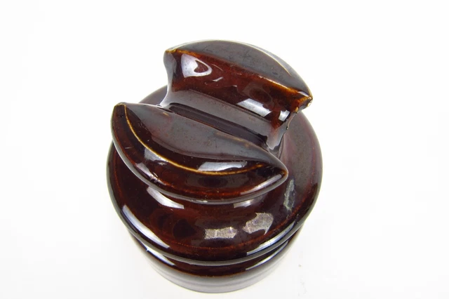 Locke Hi-Top 77 Porcelain Insulator Brown 3 3/4" Diameter 3
