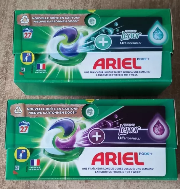 3 boîtes Lessive Ariel pods + Ultra détachant 35 doses - 105 doses