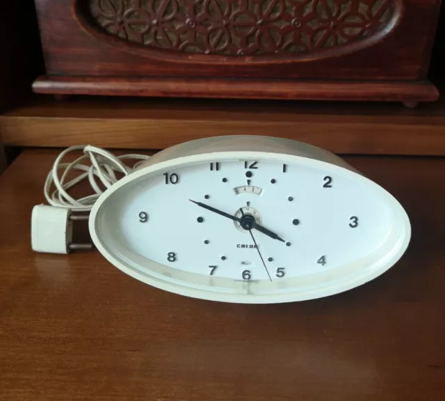 Vintage Réveil Électrique CALOR 33.16 Fonctionne Alarm Clock Années 70 Rétro