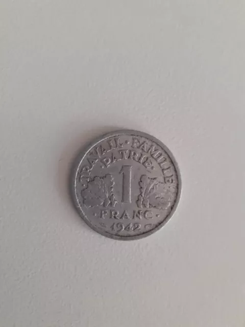 Piece De Monnaie 1 Franc 1942. Rare