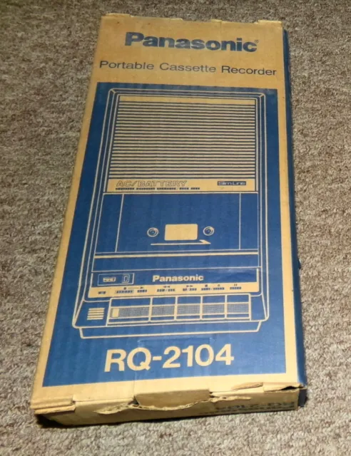 NEW ! Panasonic Slim Line Portable Cassette Recorder AC and Battery - RQ-2104 !!