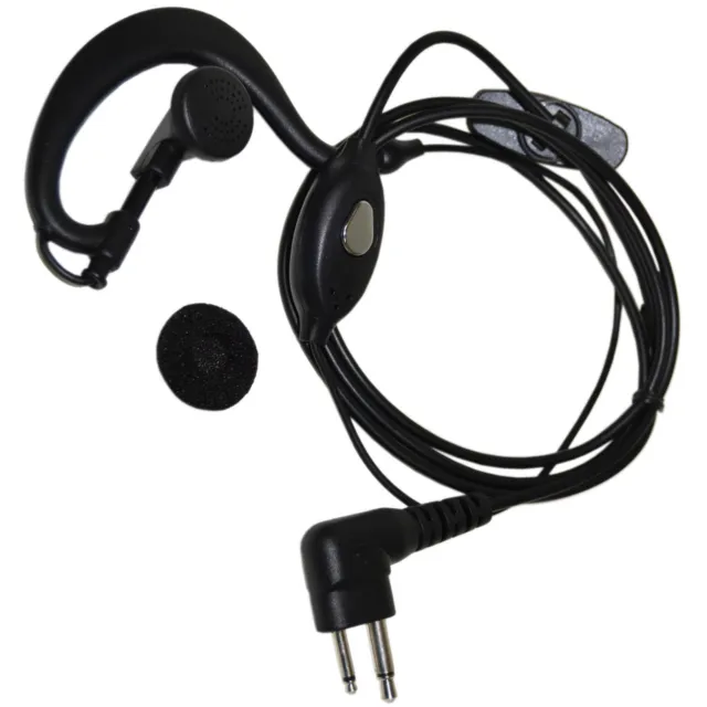 HQRP 2-Pin External Ear Loop Hands Free PTT Microphone for Bearcom Radio Devices