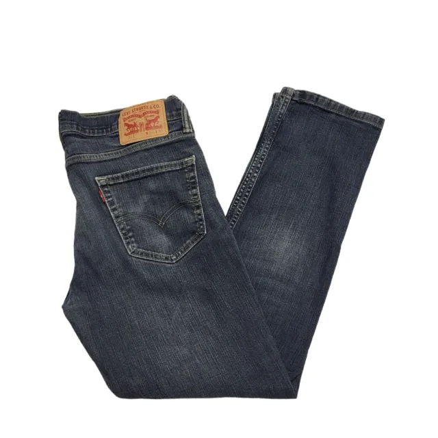 Levi's 511 Dark Blue Straight Zipped Denim Jeans Uk Men's L W34 L30 K594