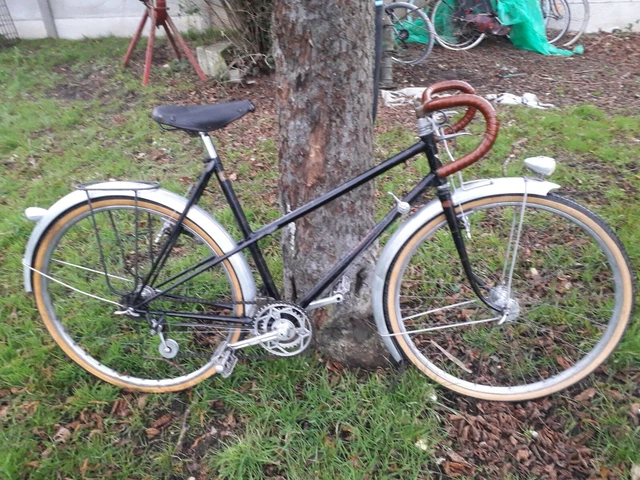 Ancien velo cyclotourisme mixte pitard  old french  bike