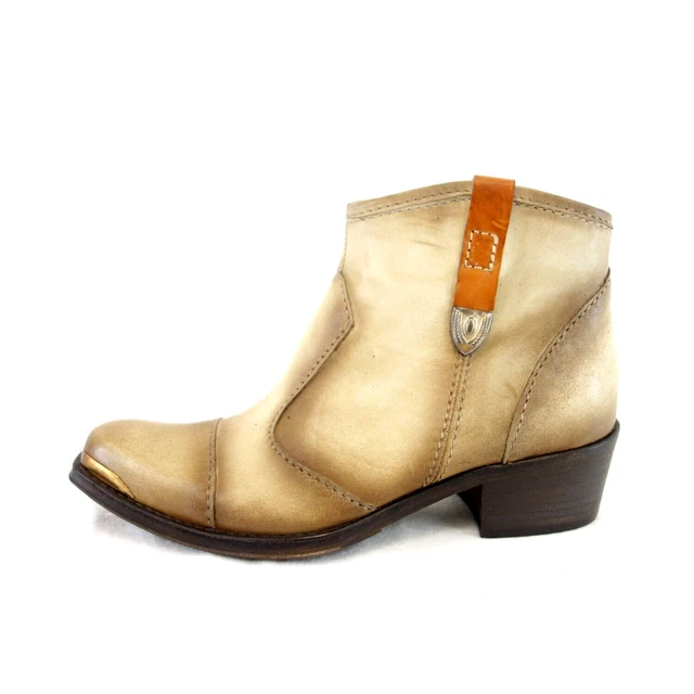 Area Forte Femmes Chaussures Boots Bottines Bottes Cuir Beige Taille 36,5 (37)