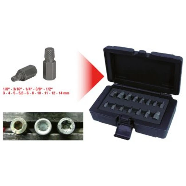 KS TOOLS Set Estrattori Bulloni 150.1385 15 Acciaio Utensili