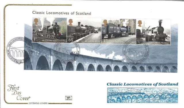 2012 Classic Locomotives of Scotland MS, Cotswold FDC, Cowlairs - Glasgow SpHS