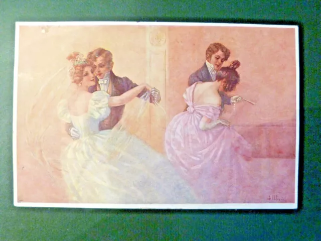 Antique Postcard - Couples of Dancers in Vienna - 1900s - Ulreich