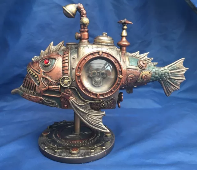 Steampunk Sub Piranha Ornament Nemesis Now New Boxed Submarine Fish Ornament