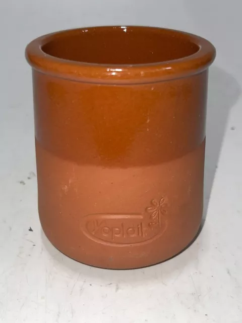 VTG YOPLAIT Small Clay Dip Glazed Terra Cotta Saveur d'Autrefois
