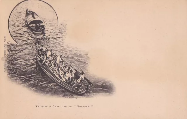 CPA 83 TOULON MARINE MILITAIRE Vedette & Chaloupe du Cuirassé SUFFREN 1899-1916