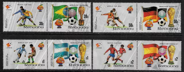 Antigua, Redonda Michel's #91-8 MNH Pairs - Espana World Cup Soccer