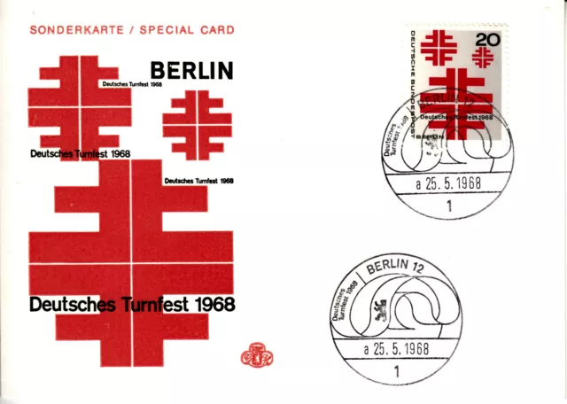Sonderkarte - Deutsches Turnfest Berlin 1968 - Selbst aktiv dabei gewesen