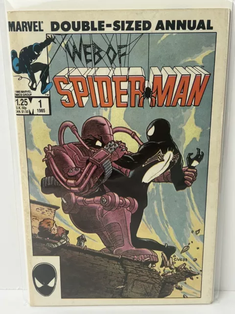 Web Of Spiderman Double Sized Annual #1 Marvel Comics 1985 Copper Age Boarded