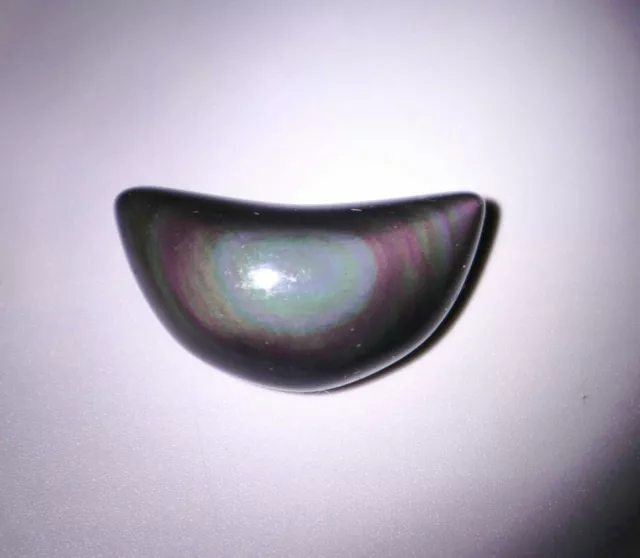 Rainbow ! Natural Obsidian Cat Eyes Quartz Crystal Gem Lucky Moon Reiki Healing