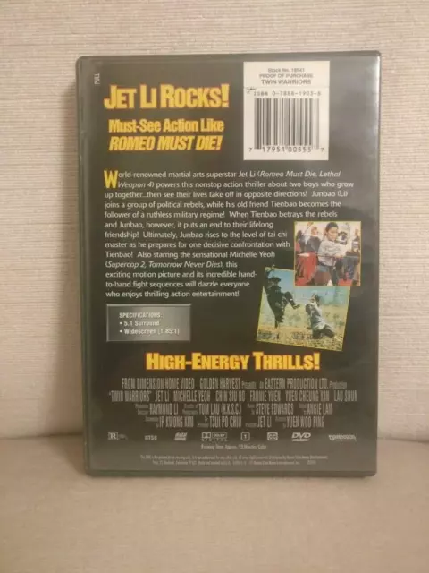 Twin Warriors Jet Li 2000 DVD Top-quality Free UK shipping 2