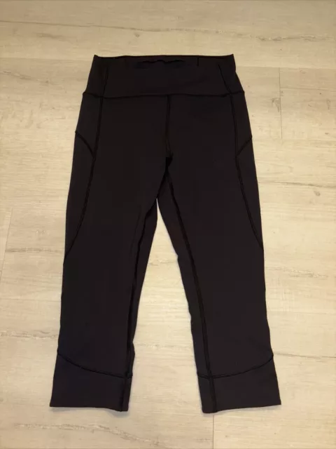 Lululemon Leggings Size 8 Everlux In Movement Crop Black Yoga Pants Capri