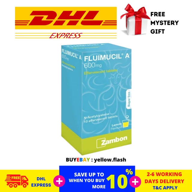 15 X FLUIMUCIL A 600mg Tableta efervescente 10s Clear Flema ENVÍO DHL EXPRESS