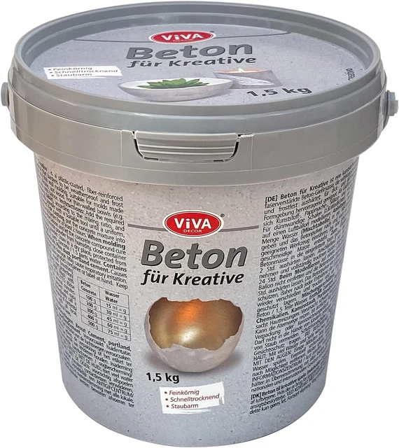 Viva Decor VD940400098 Hormigón para Creativos, Gris, 1,5 kg
