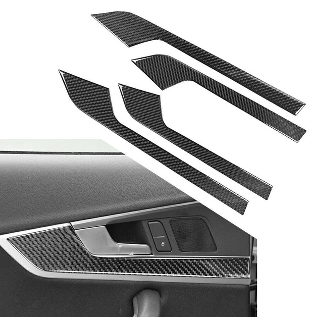 4pz Copertura Pannello Maniglia Porta Interno Finitura Fibra Di Carbonio Per Audi A4 B9 2017-2020