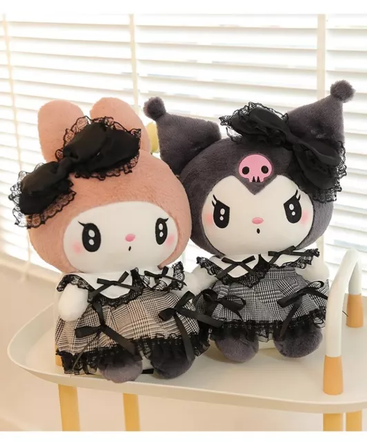 Sanrio Kuromi My Melody Bowknot Plush Toy Stuffed Doll Dress Party Xmas Gift