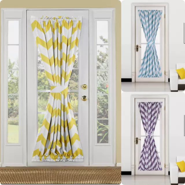 1PC CHEVRON French Door Curtain Solid/Printed Window Curtain Panel 55"W X 72"L