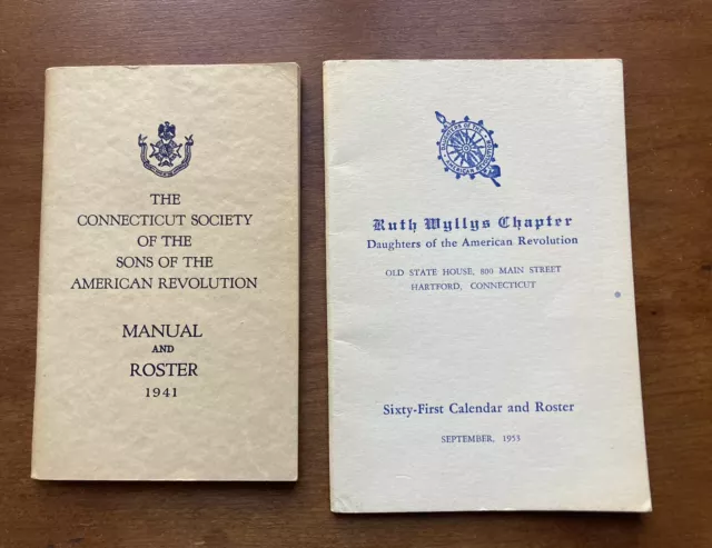 DAR & SAR Daughters & Sons of the American Revolution Booklets Dated 1941 & 1953