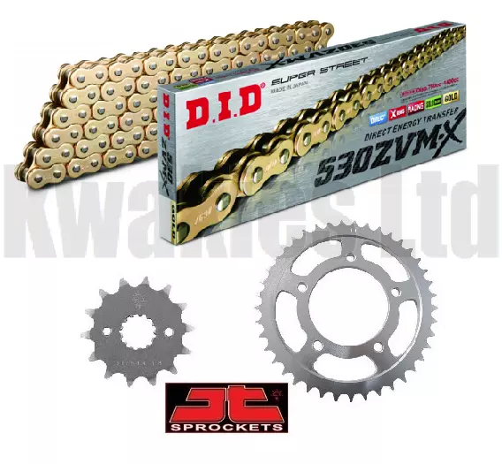 for Suzuki GSX750F GSX750 1998-2006 DID ZVMX Gold X-Ring Chain JT Sprockets